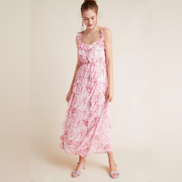 Anthropologie Gal Meets Glam Cheryl Ruffled Maxi‎ Dress - Sold Out - Picture 1 of 3